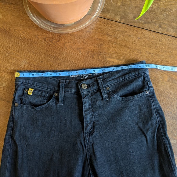 YOGA JEANS Washed Black Straight Leg Raw Hem Jeans 30 - Picture 7 of 11